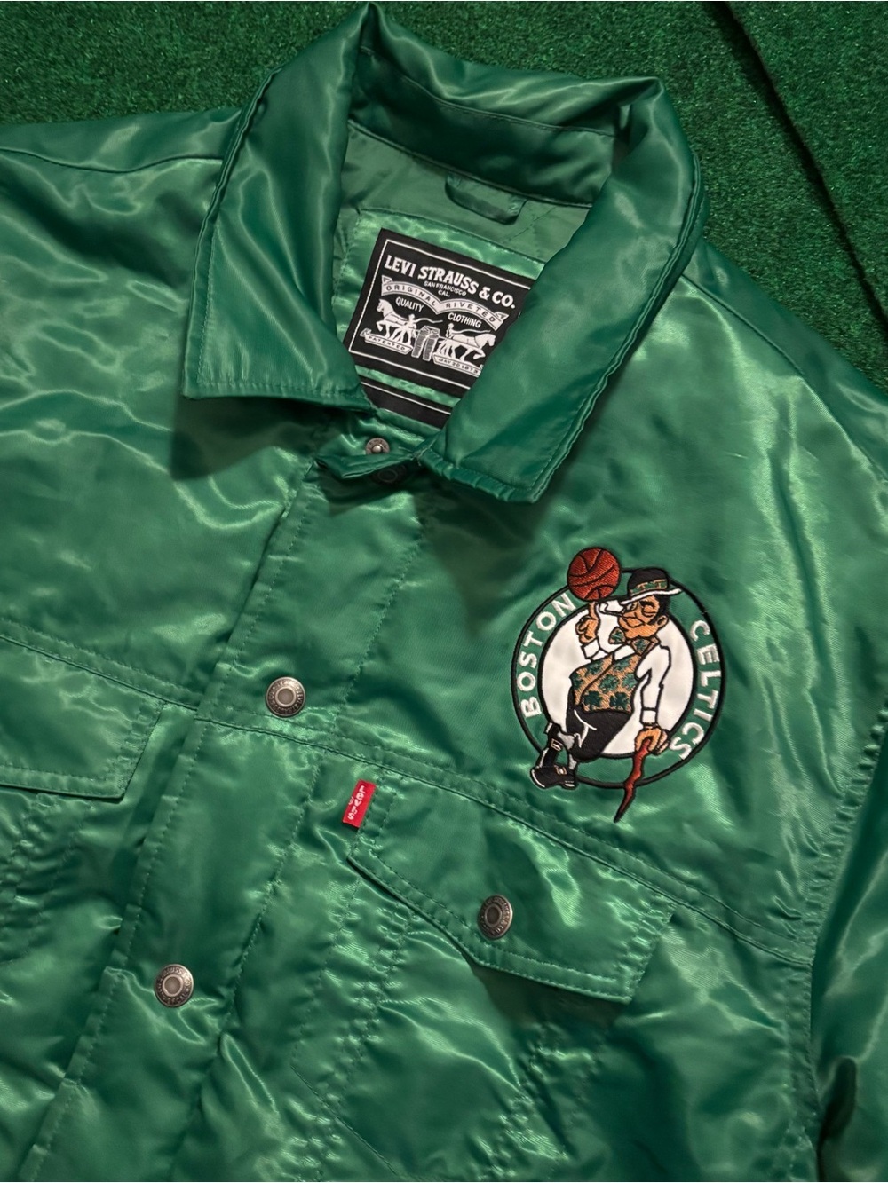 Boston Celtics Bomber Jacket Levi's x Starter Varsity Jacket - Picture 3 of 7